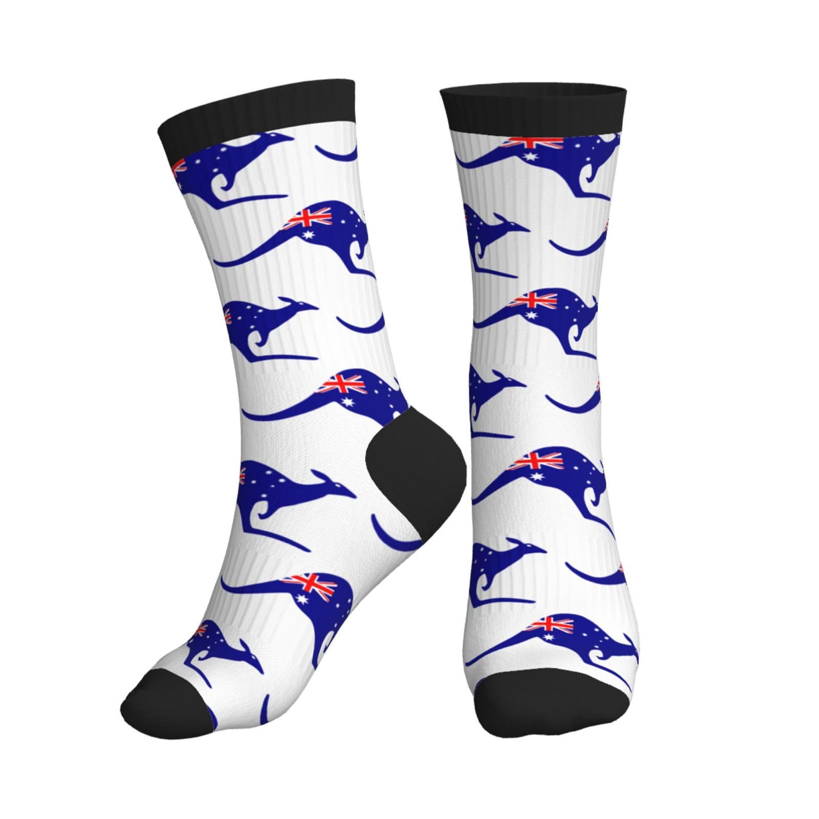 HLBSDM Mid-Calf Australian Kangaroo Flag Socks For Men Women Stylish Crew Socks