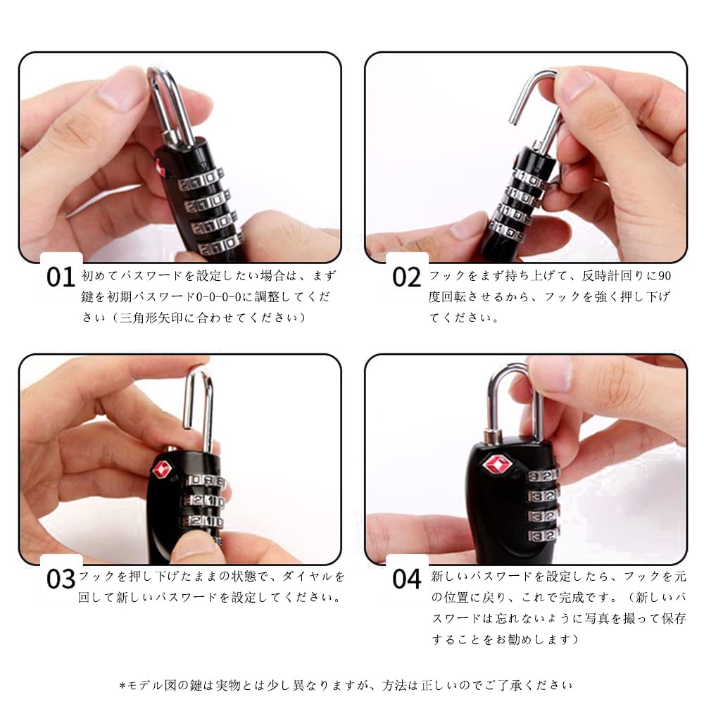 TSA（米国運輸保安局）認証済みライセンス取得ロック フォージライフ社 ４個入り Amazon.co.jp: TSAロック 2個セット アメリカ旅行 南京錠 4桁ダイヤル