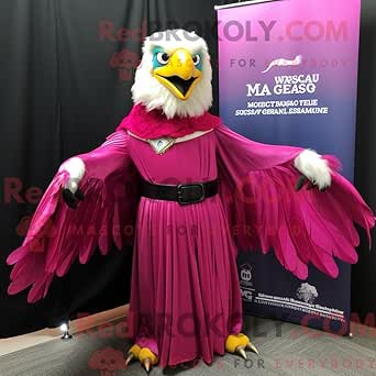 Amazon.com: REDBROKOLY Magenta Eagle mascot costume character dressed ...