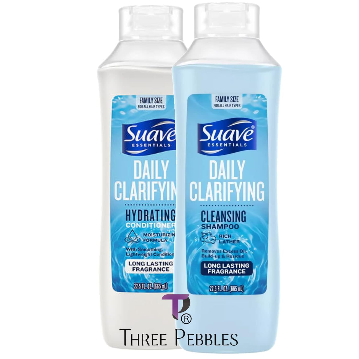 THREE PEBBLES Suave Daily Clarifying Shampoo and