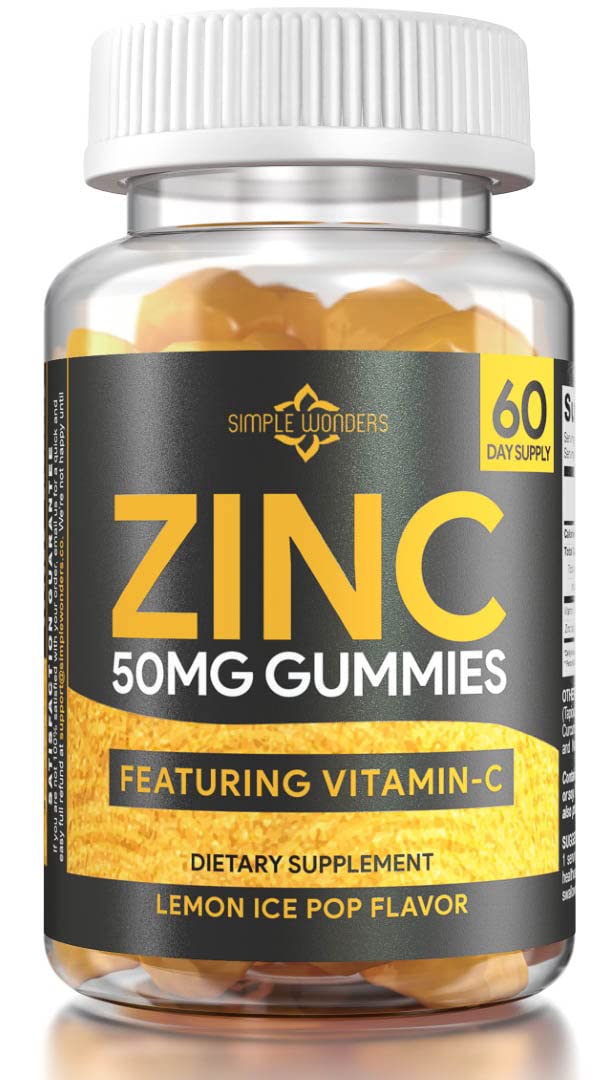 Buy Zinc 50mg Gummies with C (60 ct) Chewable Zinc Gummies for Adults & Kids Immune Support