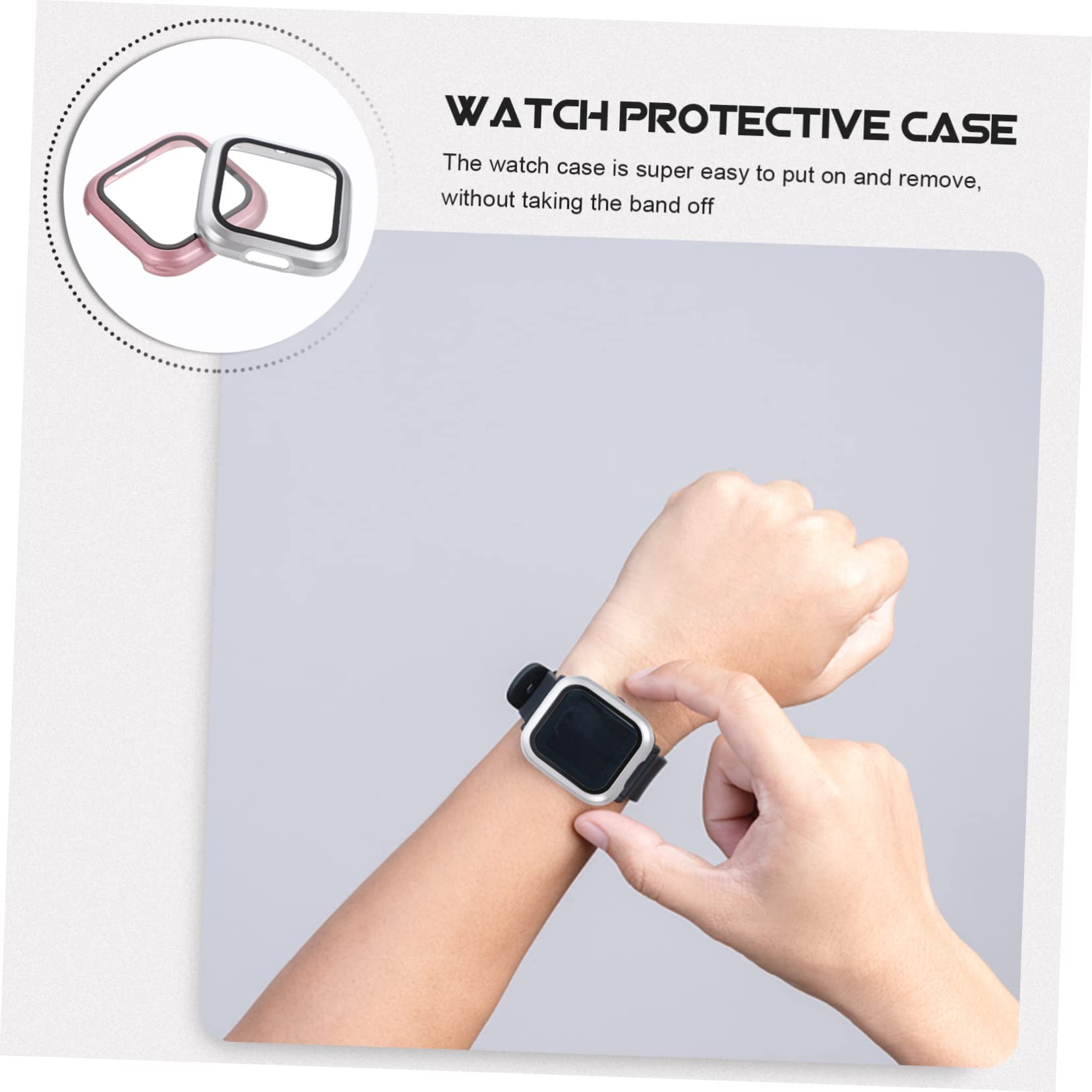 Gatuida 10stücke Schutzgehäuse Für Pc Und Gehärtete Glas-schutzfolie Kratzfest Und Stoßfest Idealer Schutz Für Ihre Smartwatch Roségold