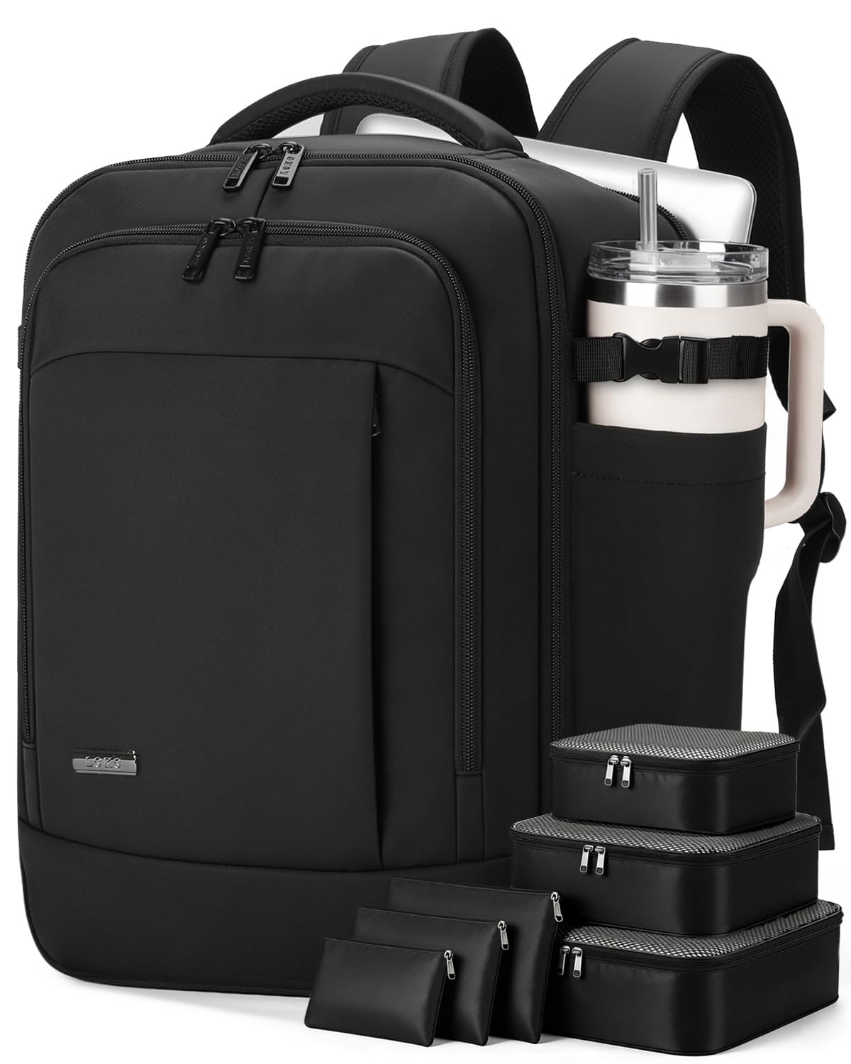 Lekespring Handgepäck Rucksack 40x20x25 cm für Ryanair, Reiserucksack mit 6 Packing Cubes, Kabinentasche für Flugzeug, Business, Arbeit, Weekender & Kurztrip