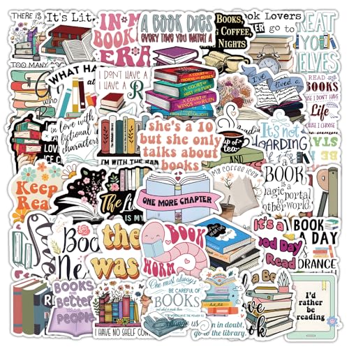 Adesivi per libri Kindle, adesivo per bottiglie d'acqua ispiratori per bambini, adolescenti, studenti, insegnanti, amanti della lettura, accessori per libri