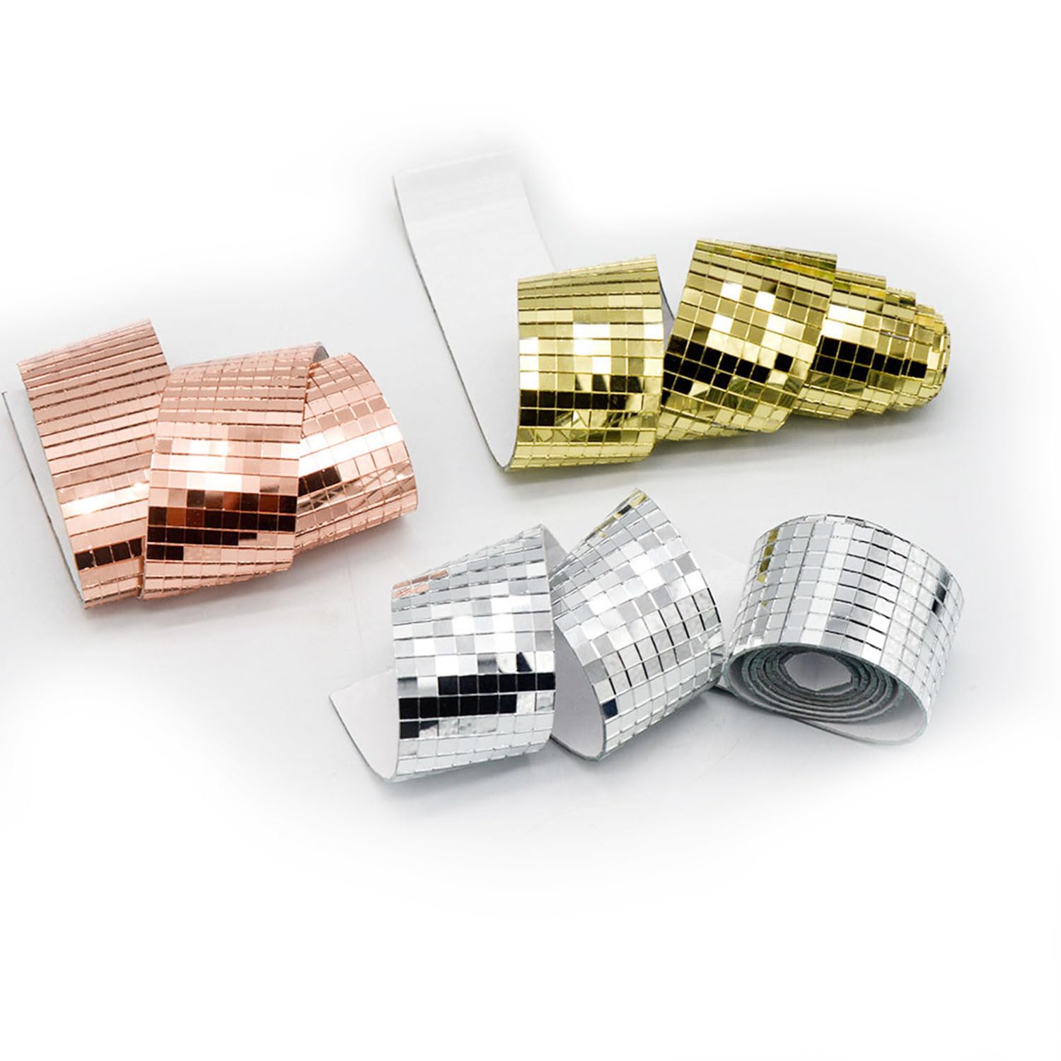GIONAR 4392 mattonelle autoadesive a mosaico a specchio in vero vetro, per fai da te, decorazione fai da te, palla da discoteca, decorazione per la casa, mini specchi quadrati adesivi 5 mm x 5 mm