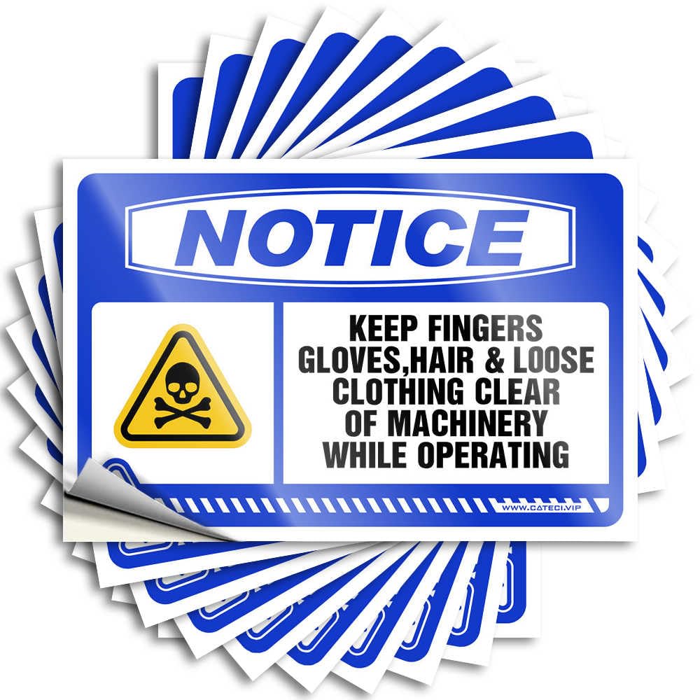 Stickers for Cars Notice Keep Fingers Gloves,Hair &L00Se Clothing Clear of Machinery While Operating Stickers 10Pcs Mechanic Stickers Vintage Bar Decor(6X9CM)