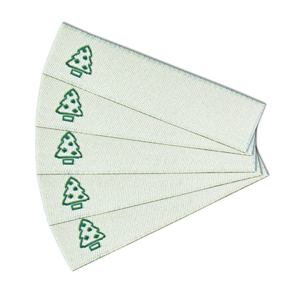 Textiletiketten zum Beschriften "Baum" Menge 200 Stück / 36,00 €, Farb-Kombinationen creme - grün