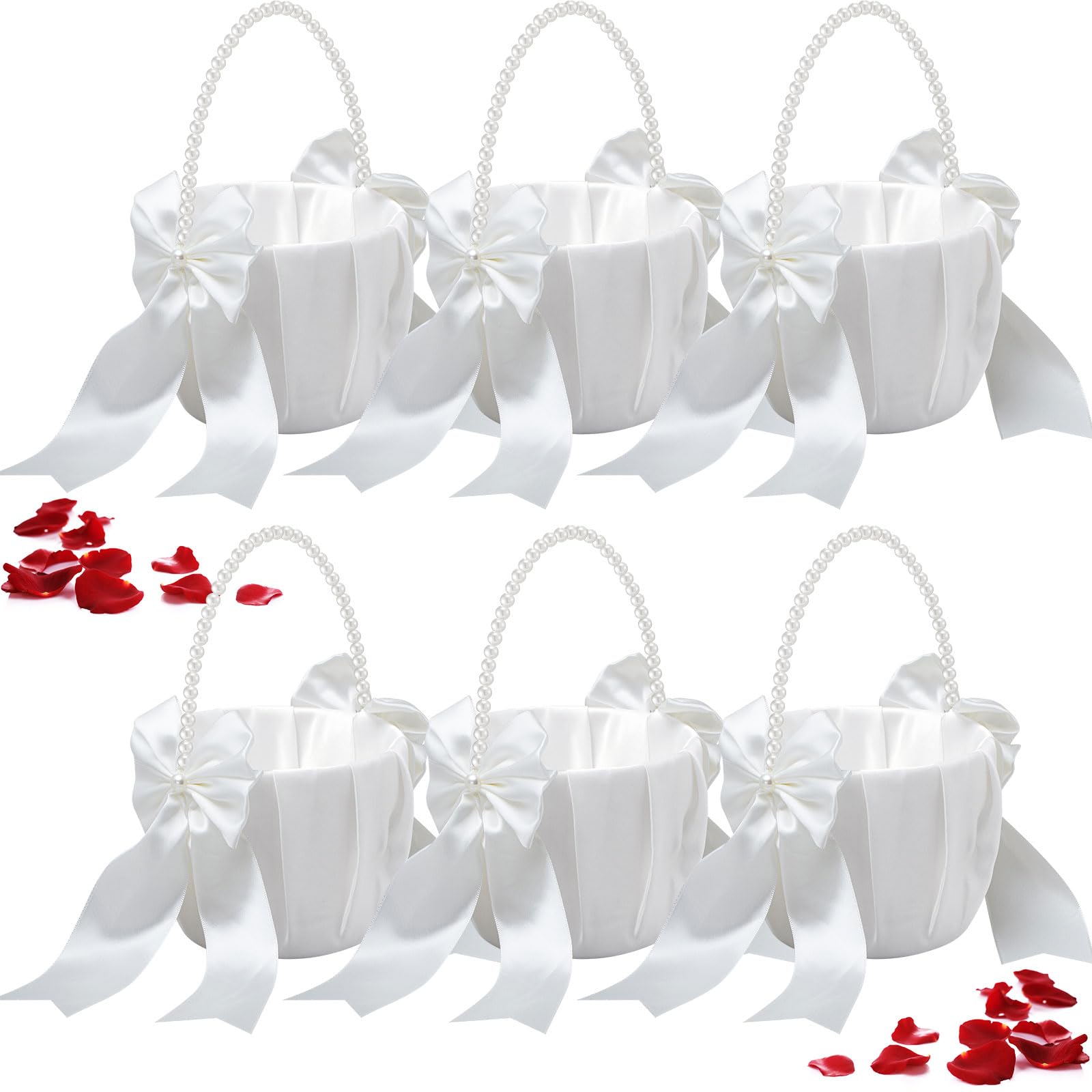 Panier de fleurs de mariage avec perles pour une cérémonie bohème chic