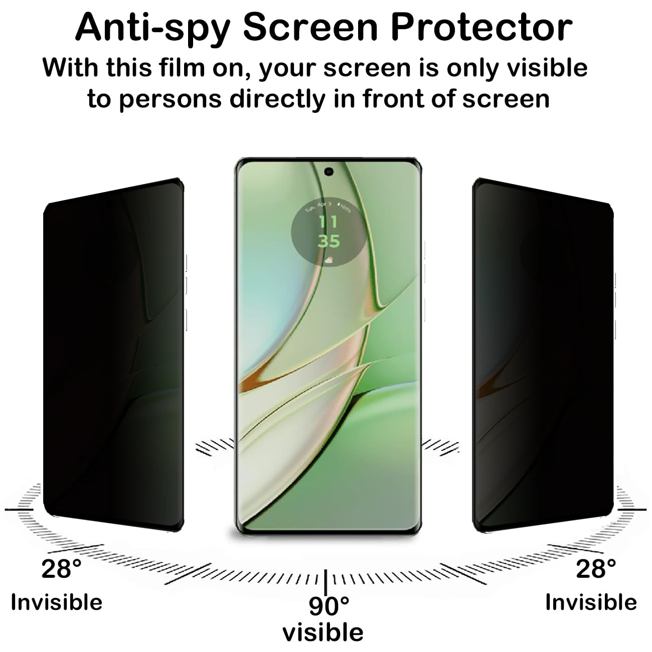 Protection D'écran Pour Moto Edge 40 Anti-Espion Film Flexible 1 Pieces Anti Spy Protection Ecran Sans Bulles Facile A Installer Protection D Ecran Pour Moto Edge 40 Non Verre Trempe