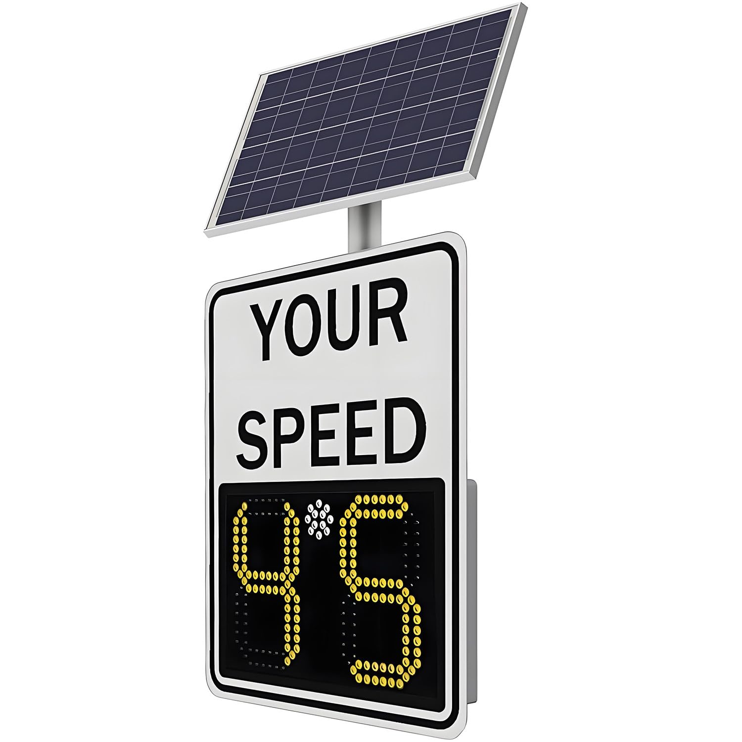 Señal solar de radar de límite de velocidad, señal de retroalimentación de radar de velocidad de aluminio, detector de velocidad digital para calles vecindarios, amarillo impermeable