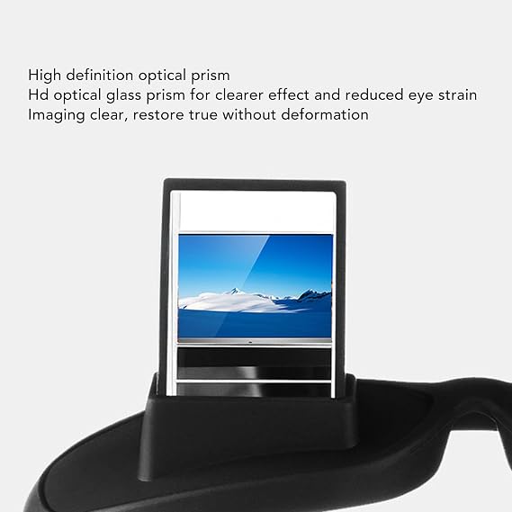 Lazy Glasses for Reading in Bed, 90 Degree Horizontal Prism Glasses for Lying Down Neck Protection Spectacles for Watching TV Phone Tablet Over Glasses Design (Black)