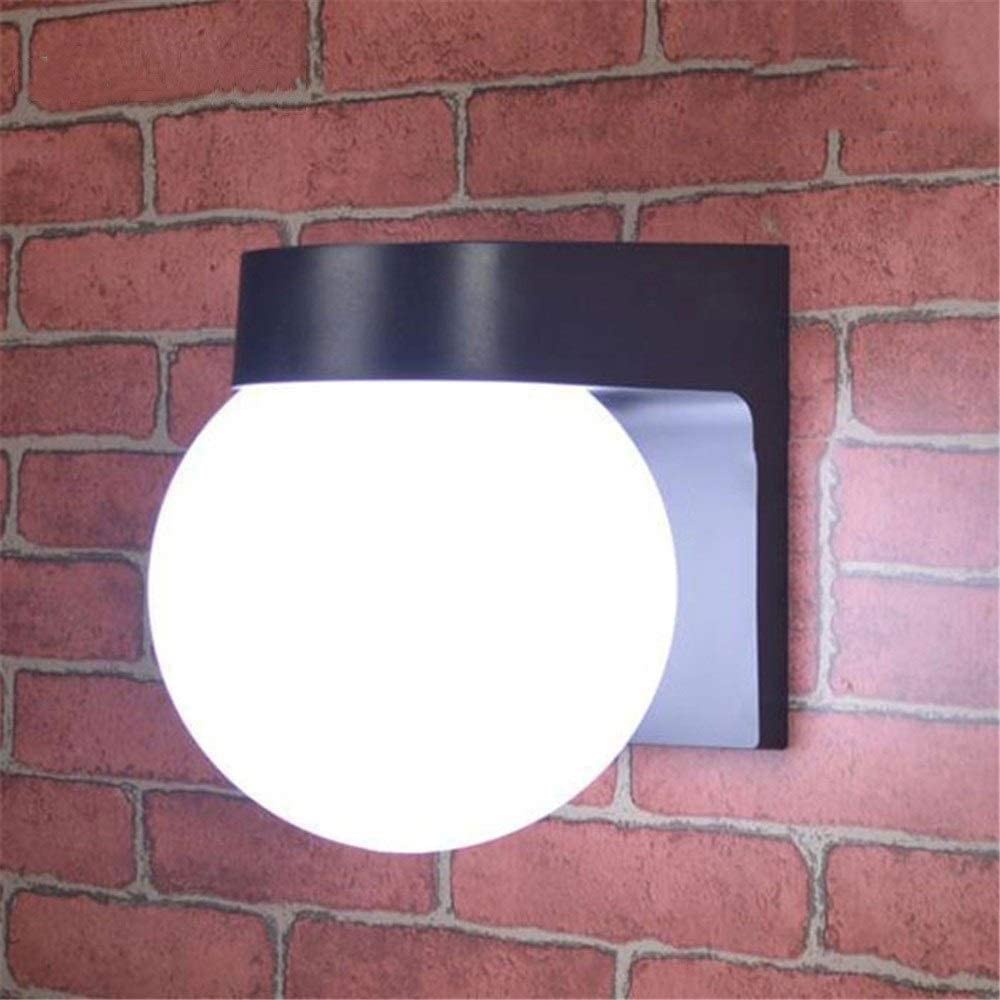 Aplique de Pared Blanco esférico Impermeable IP65, Moderno, para Exteriores, jardín, E27/E26, Ideal para Patios, Balcones, vestíbulos y pasillos de Villas.