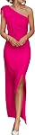 PRETTYGARDEN Robes formelles longues pour les femmes d'été une épaule sans manches Bodycon cousu pour le mariage Robe Maxi