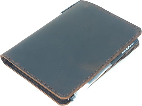 Miniatura 5 de YIYUS Funda de cuero compatible con mini cuadernos Rite in the Rain y Rocketbook tapa de cuaderno en espiral superior soporte de notas para notas