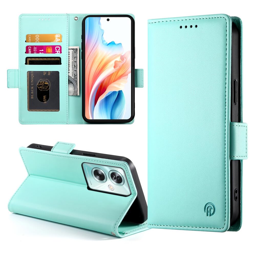 Étui en cuir luxe pour Samsung Galaxy A51 4G clapet vert clair - 5
