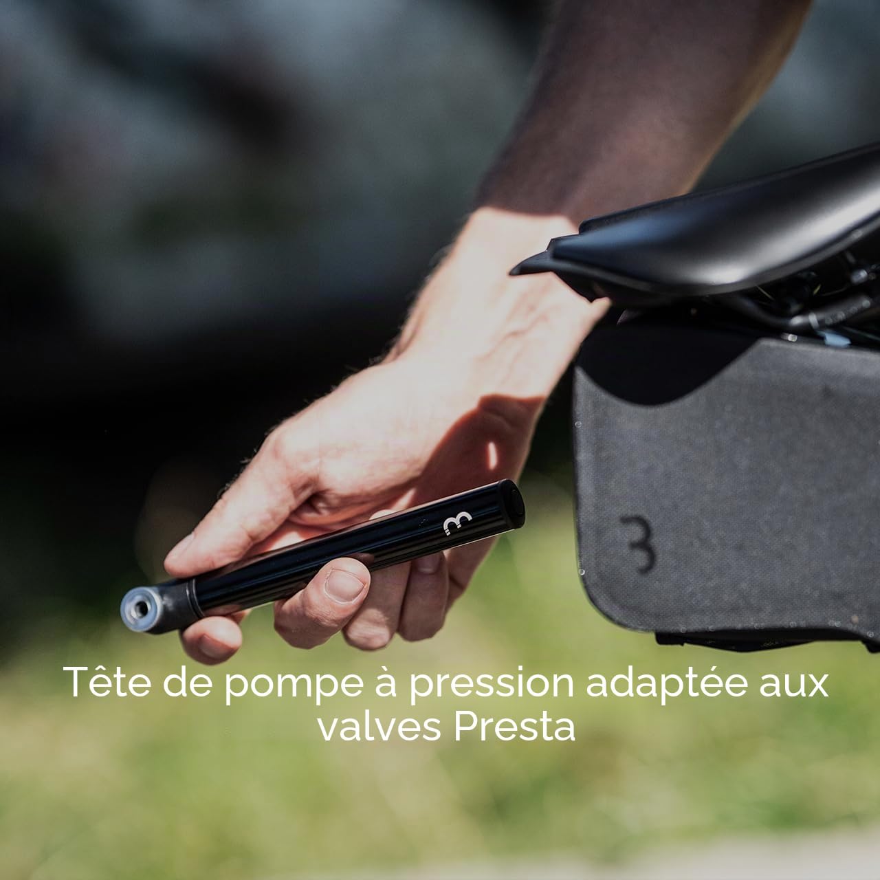 BBB Cycling Pompe À Vélo Mini Pompe Haute Pression 116Psi 120 Mm Pompe 35 CC pour Valve Presta French Pompe Tubeless Compatible Doubleshot Mini BMP-102, Noir
