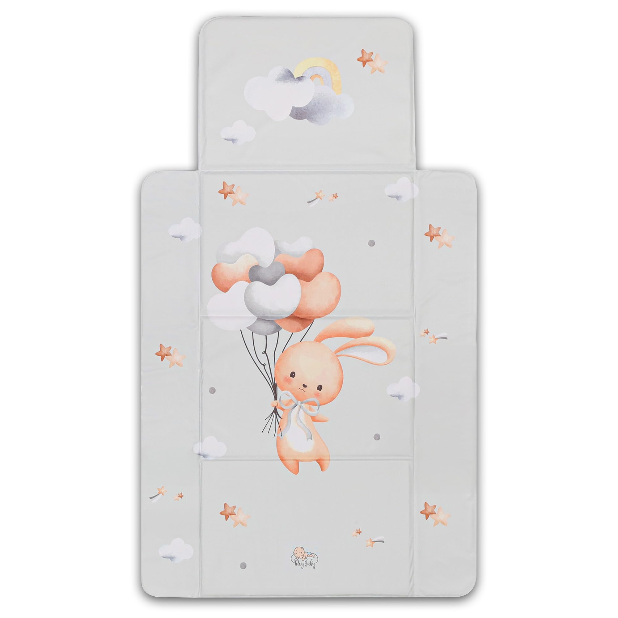 Materassino Fasciatoio Portatile 77x44cm - Impermeabile E Pieghevole - Per Cassettiera, Viaggi O Casa - Design Coniglietto - Foto 6