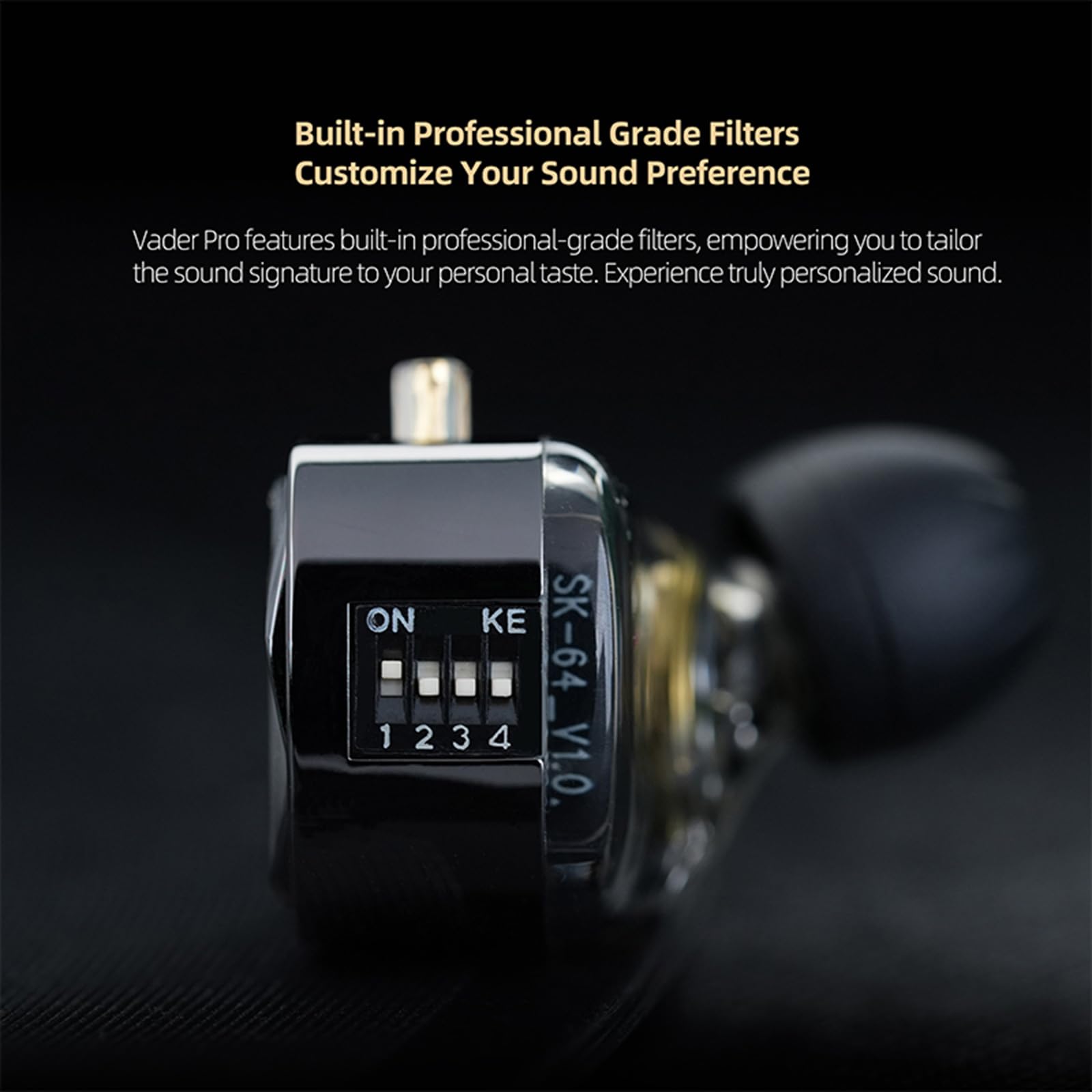 Auricolari per monitor da studio con bassi curvi aggiornati Struttura del cavo staccabile per audio personalizzabile Auricolari monitor professionali