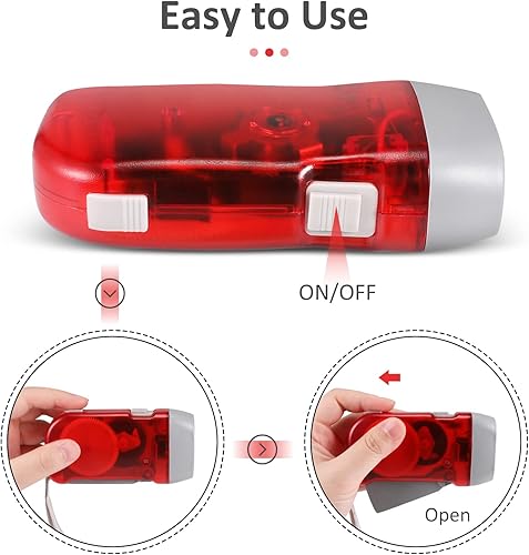 Miniatura 5 de BFVV Linterna de manivela de mano linterna LED recargable de emergencia, paquete de 8 antorchas inmediatas para acampar deportes al aire libre