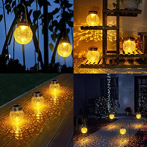Dbf Color Changing Solar Spotlight Waterproof Solar Spot Lights Outdoor (2Pack)+ Solar Hanging Lights Solar Lantern With 2 Modes(2Pack) For Garden Patio Yard House Pathway #TOP2