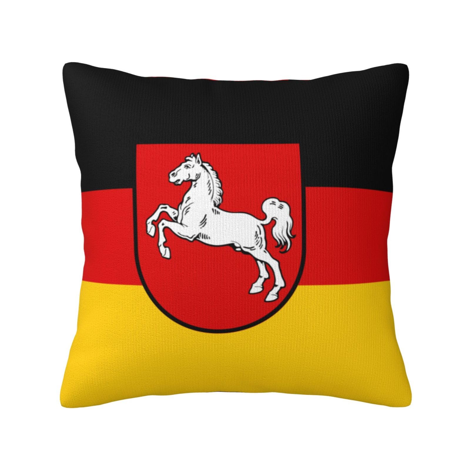 Flag of Lower Saxony Print Decorative Throw Pillow Covers for Sofa, Outdoor and World Cup Celebrations