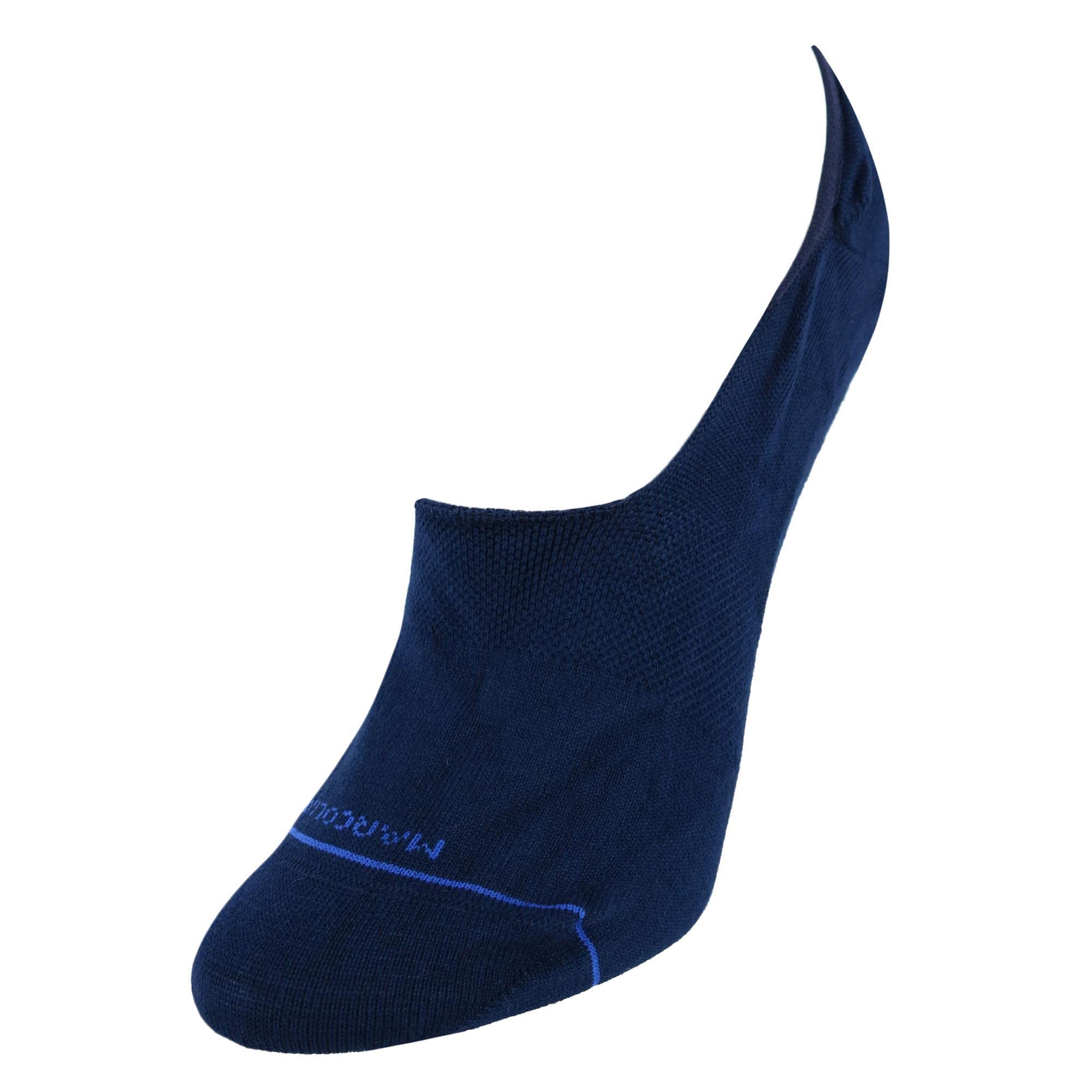 Marcoliani Milano Women's Pima Cotton Solid Invisible Touch Sock Liners, Navy