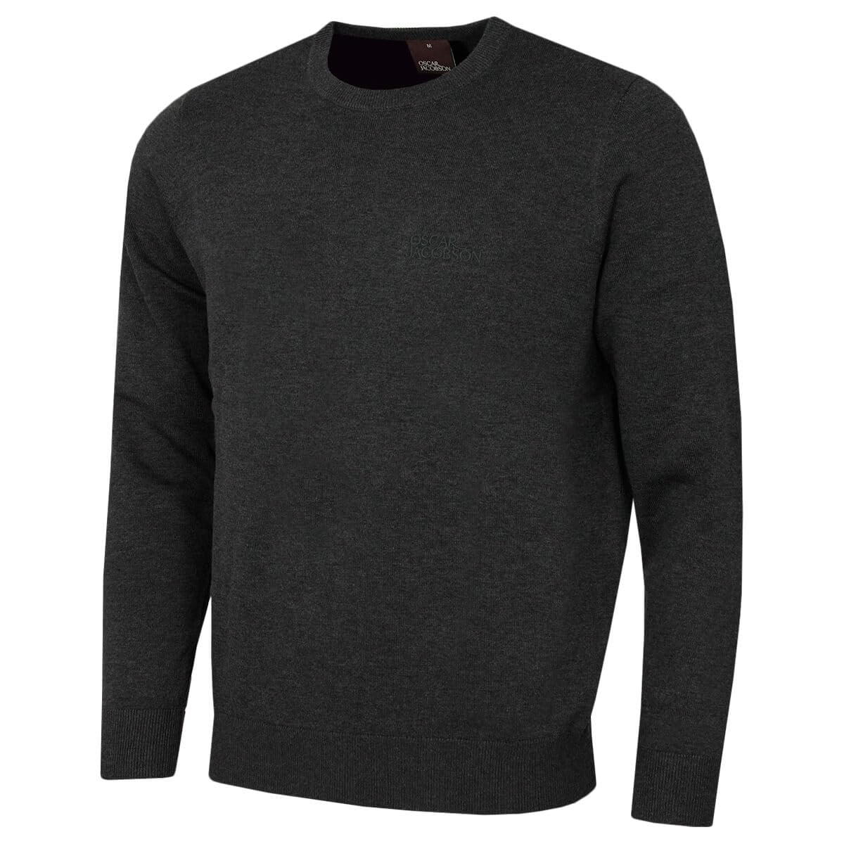 Oscar Jacobson Mens Westfield Crew Neck Sweater - Charcoal - L
