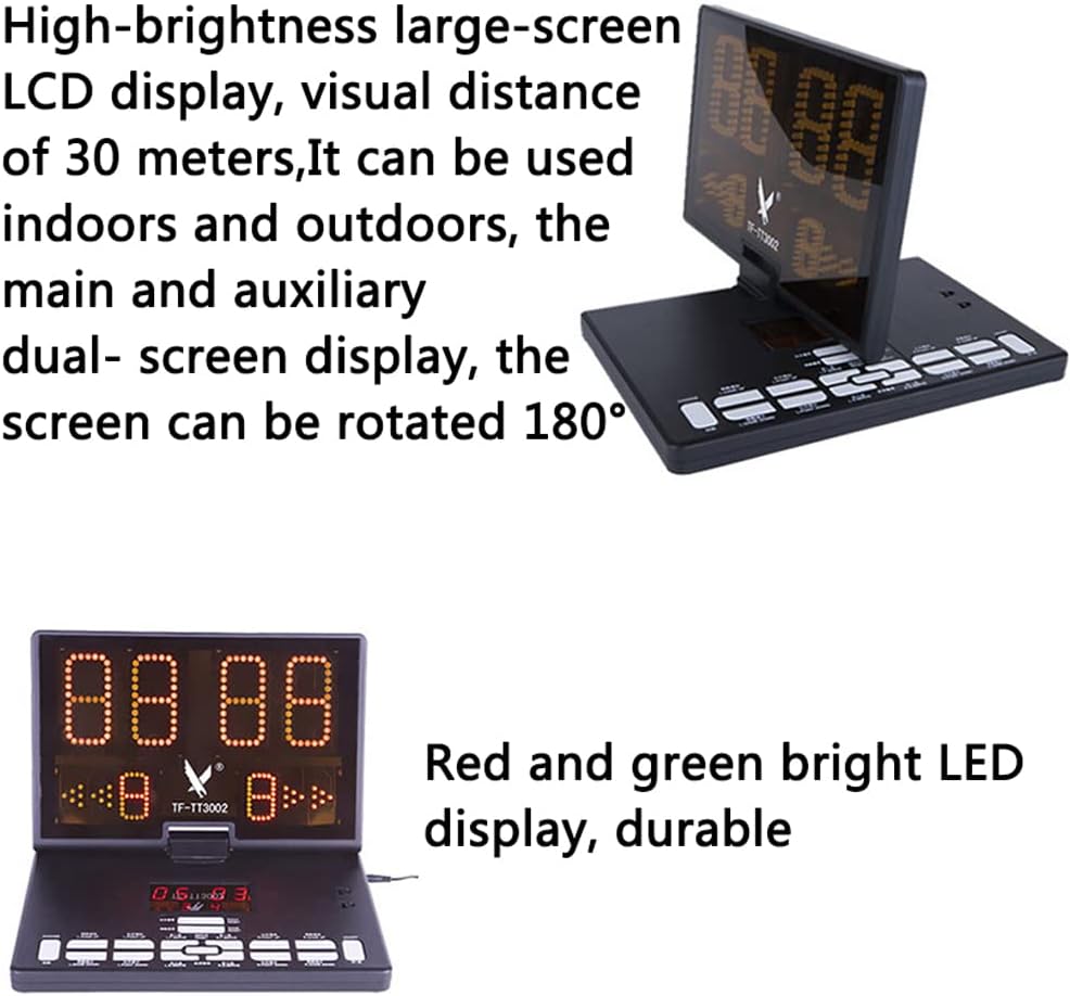 Portable Led Table Tennis Scoreboard,Display Can Be Rotation,Auto Save Data,for Indoor Games Pong,Volleyball,Basketball