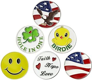 Golf Ball Markers Golf Markers Golf Gifts Clips Pack of 6