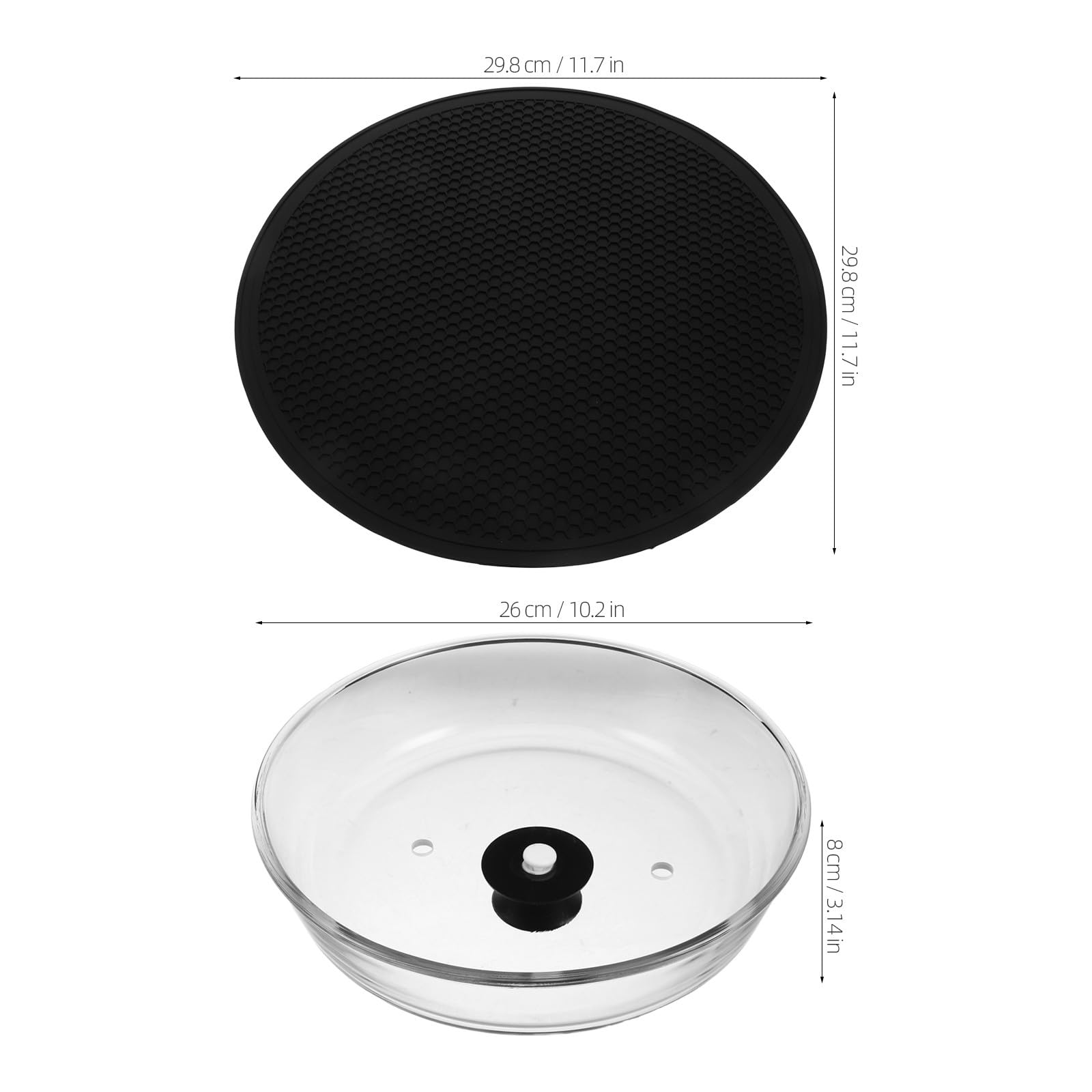 OUNONA Ensemble couvercle en verre et dessous de plat pour micro-ondes,