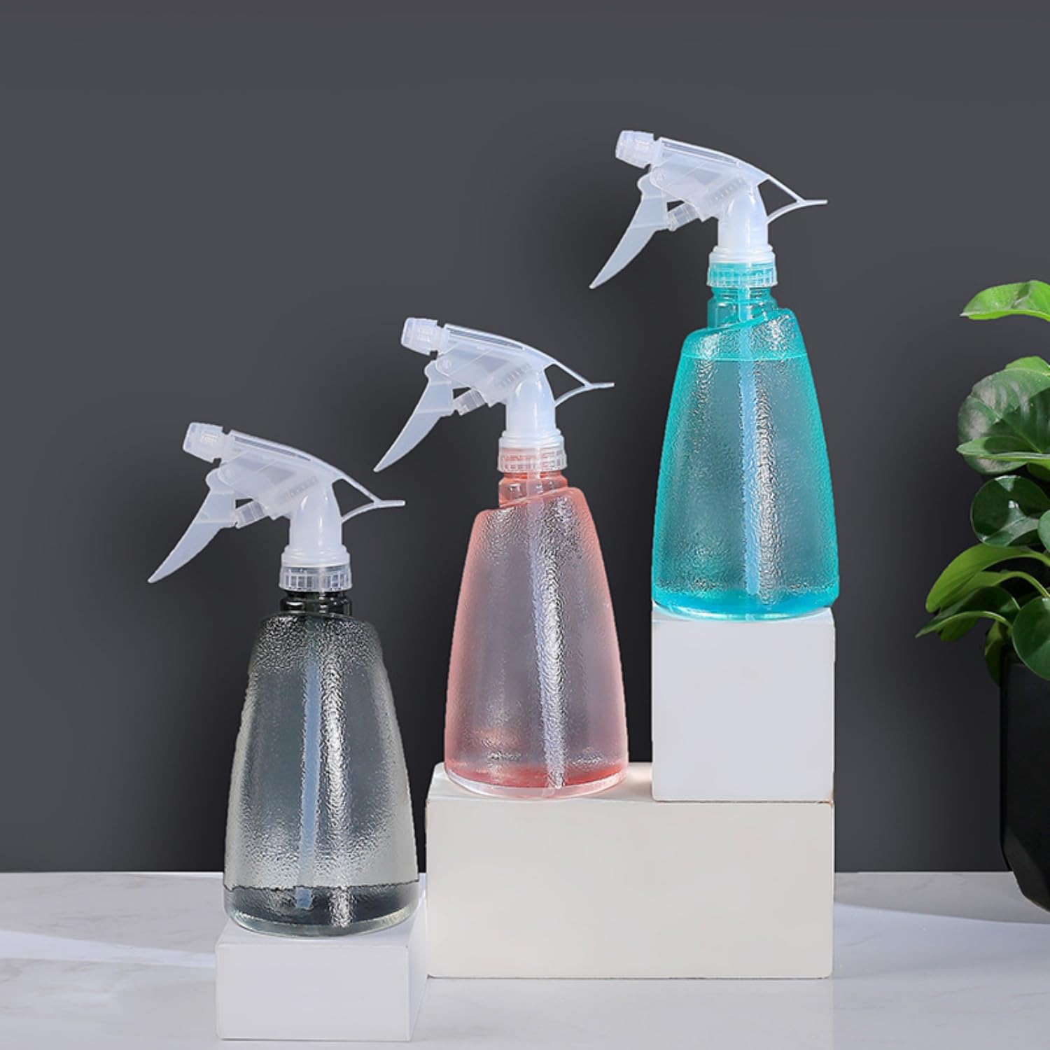 Alfven Pulverizadoras de Agua 500 ml 3 Botellas Atomizador de Plástico Reutilizable Spray Transparente para Limpieza