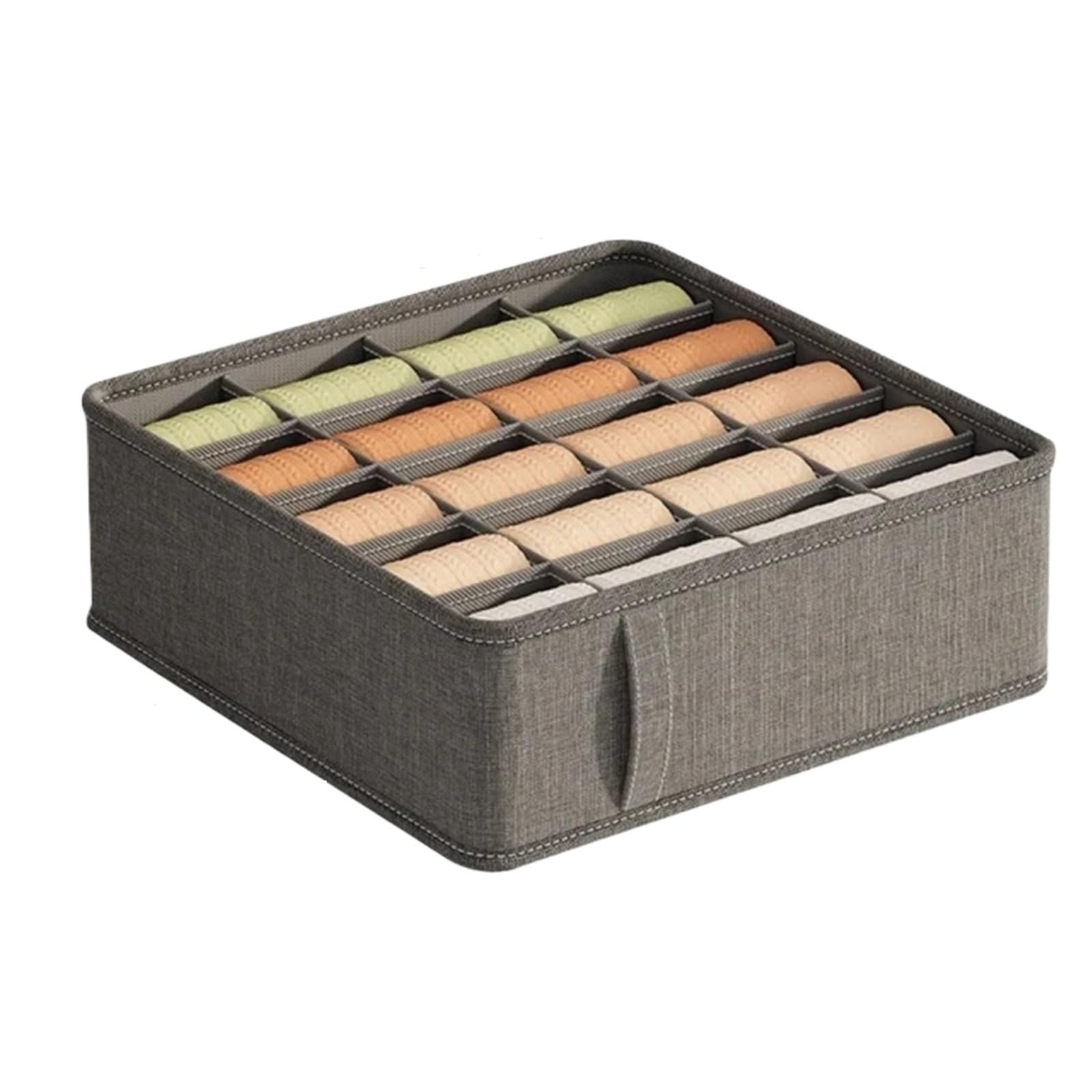 ATEUXOL Drawer Organizer for Clothes Underwear Cabinet Drawer Organizer Socks Clothing Storage Box(Grey-20 grids)