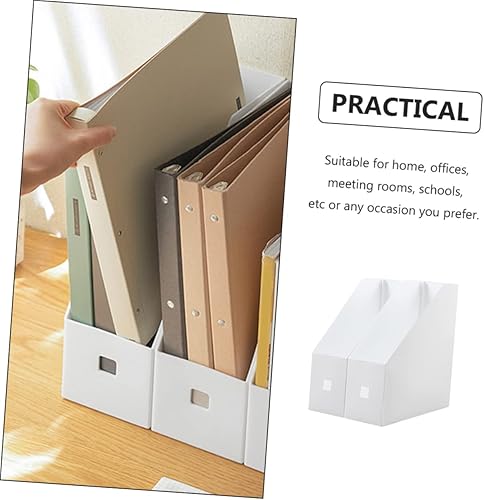 Miniatura 7 de 2 estantes de almacenamiento de archivos de plástico para organizador de escritorio, blanco, 20 pulgadas