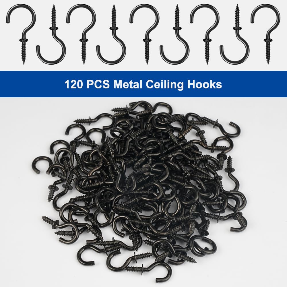 120 Ganci A Vite In Acciaio Inox - Ganci Da Soffitto E Parete Per Appendere Piante, Luci, Decorazioni - 1/2'' - Foto 7