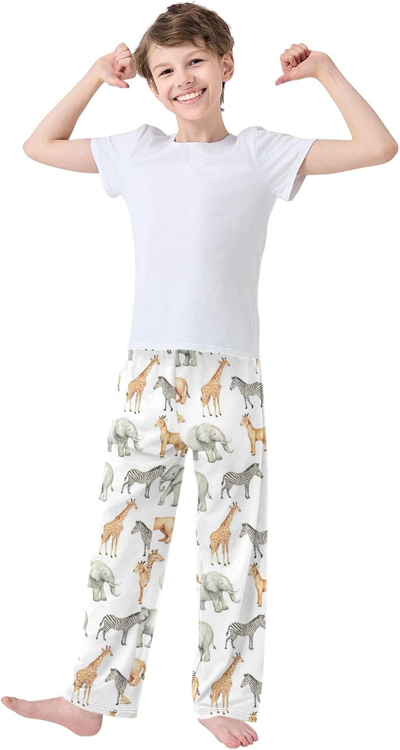 Pajama Pants Pajama Bottoms Soft Pjs Elastic Waist Lounge Pants 6-14Y