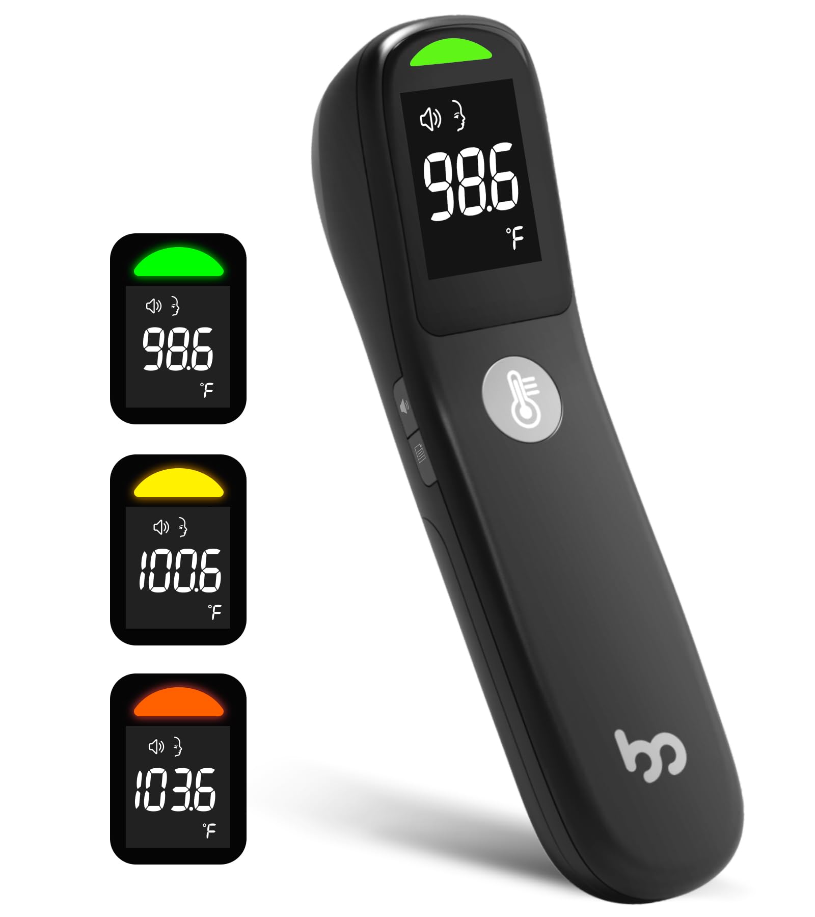 Thermometer for Adults and Kids, Automatic Measurement Within 1-3cm, Fast Accurate Baby Thermometer with Fever Alarm and Mute Mode, FSA HSA Eligible, Black