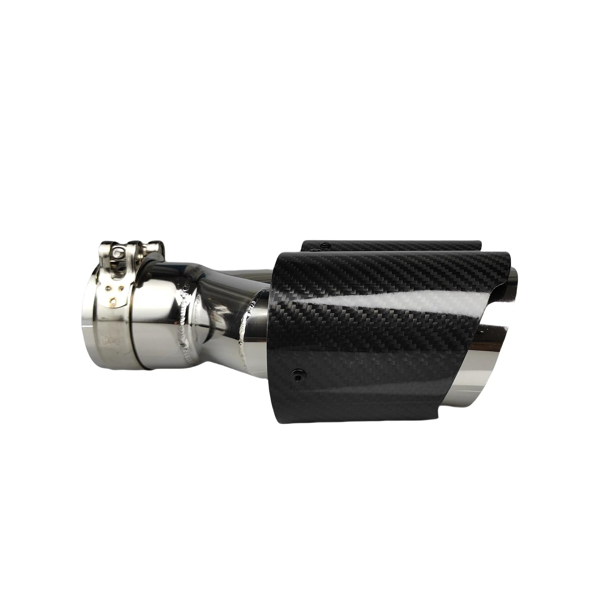 Car Silencer 1 szt. tłumik tylny z włókna węglowego tej samej długości polerowanie w kształcie litery Y podwójne skośne błyszczące końcówki rury wydechowej(51mm-76mm)