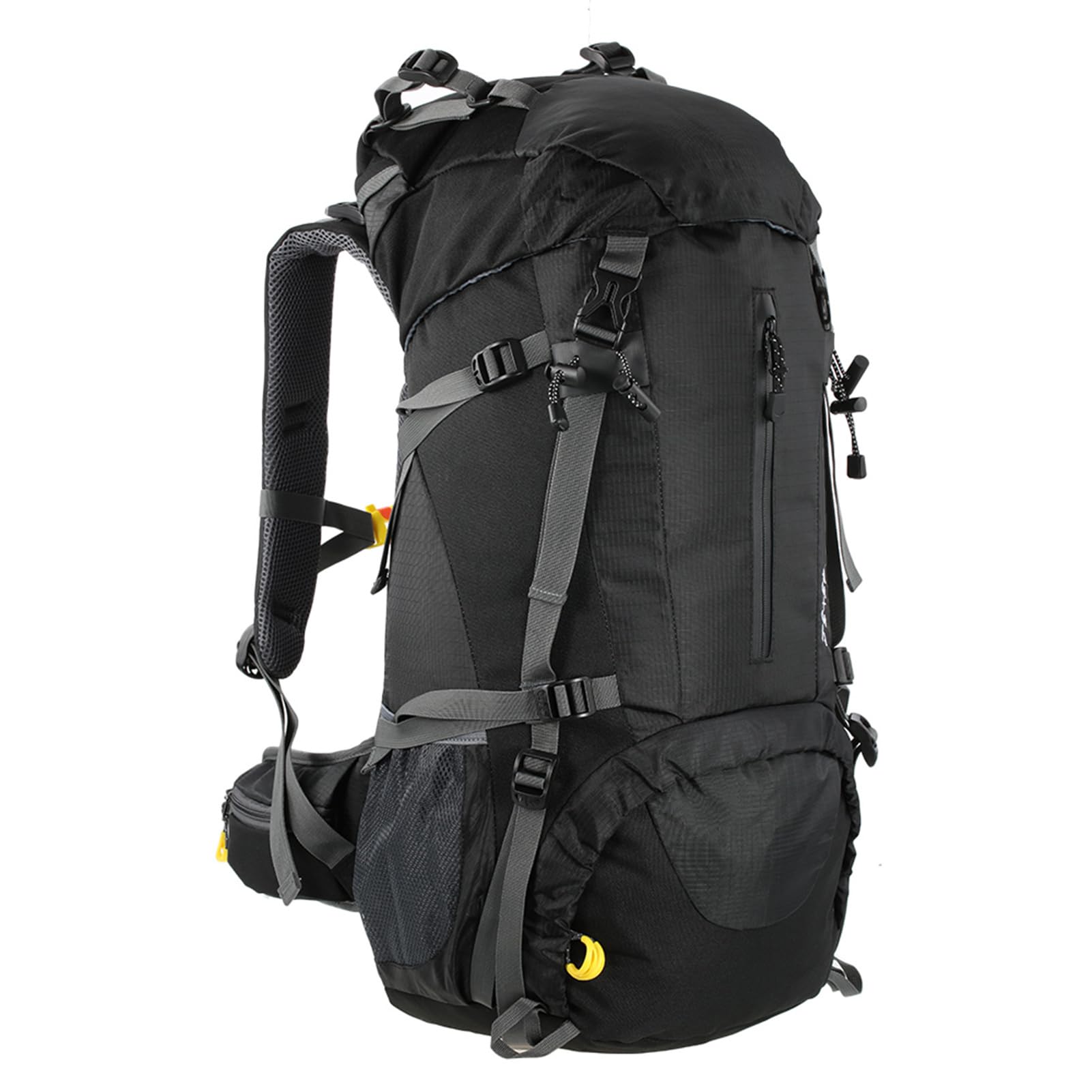 50L Wasserabweisender Kletterrucksack für Camping, mit Regenschutz, Unisex, Schwarz, 60 X 30 X 20 Cm