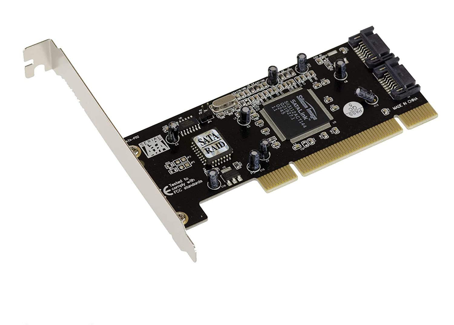 KALEA-INFORMATIQUE Carte PCI SATA 2 Ports Raid SIL3112 | Carte PCI vers 2 ports SATA avec RAID matériel Silicon Image SIL3112