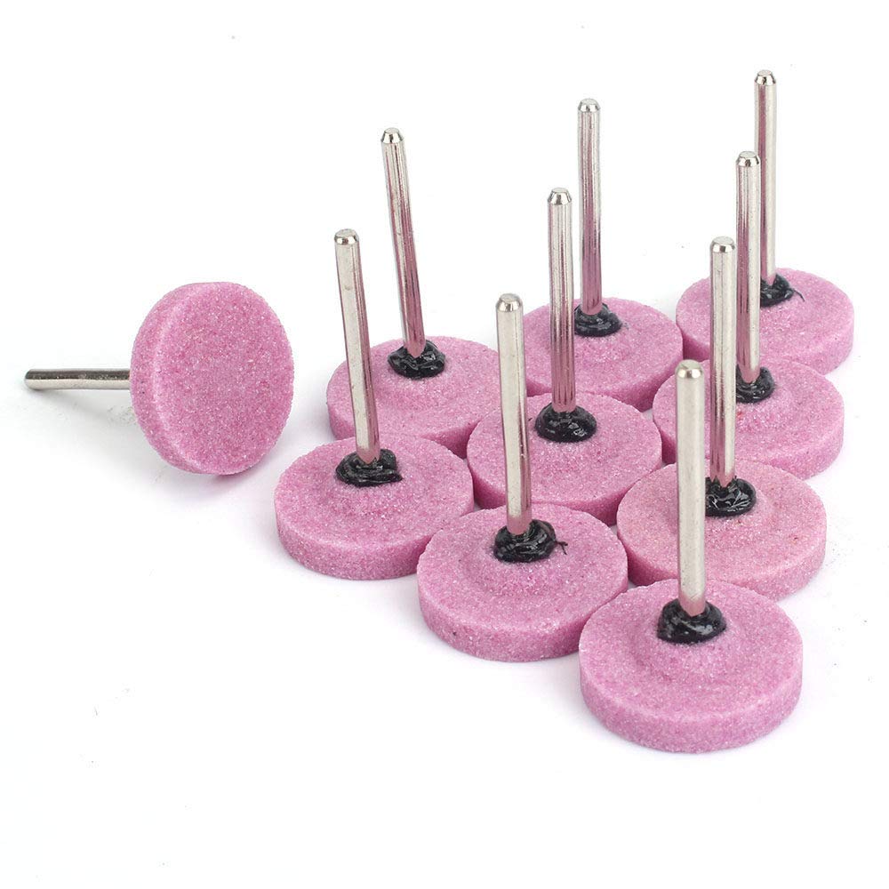 10pcs 4-10mm Chrome Corundum Burr Abrasive Ceramic Stone 3mm Shank Polishing Grinding Buffing Rotary Drill Bit Bur Taper File Mount Tip Tool - UK
