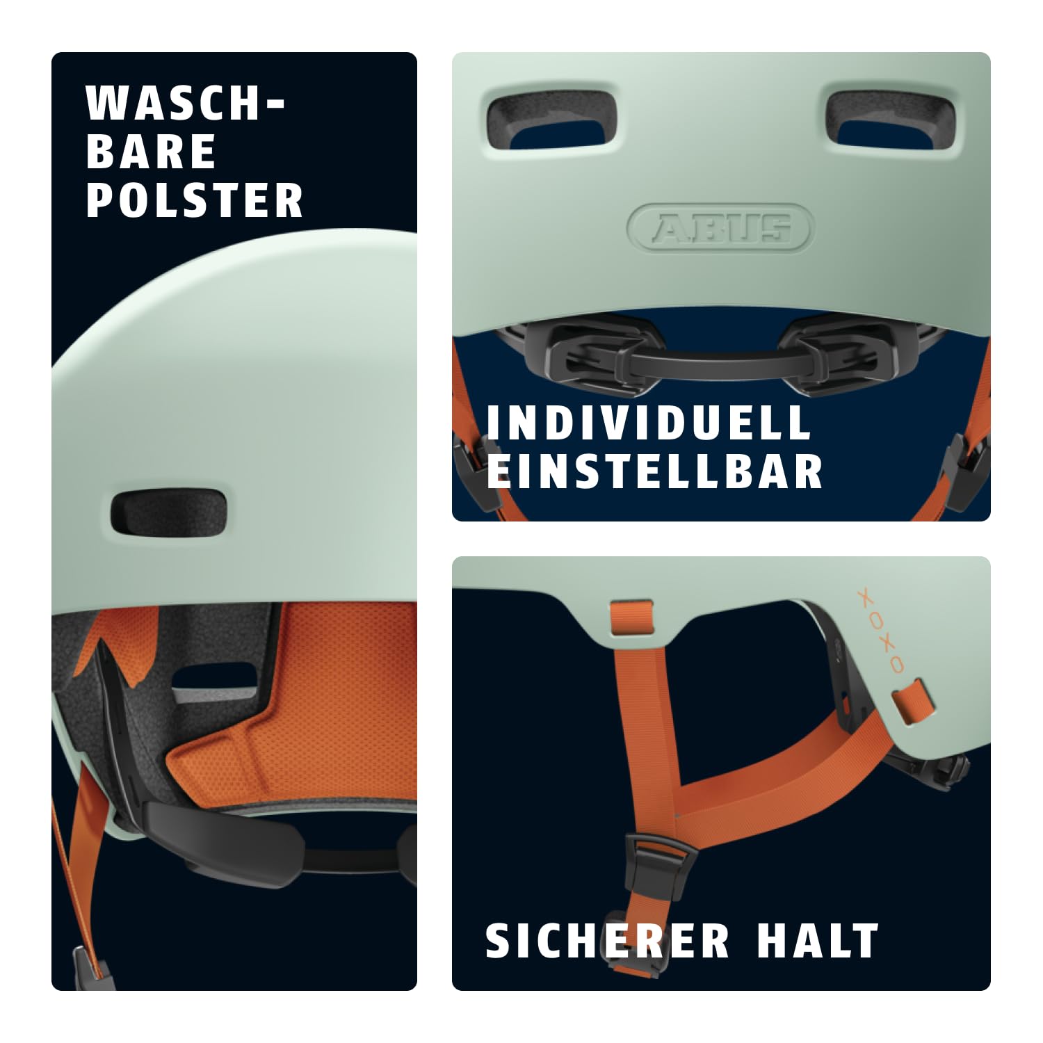 ABUS Fahrradhelm XOXO - Cityhelm im Skater-Look - Helm für Skateboard, Fahrrad, Scooter - mit optimiertem Kinnpolster - für Jugendliche und Erwachsene