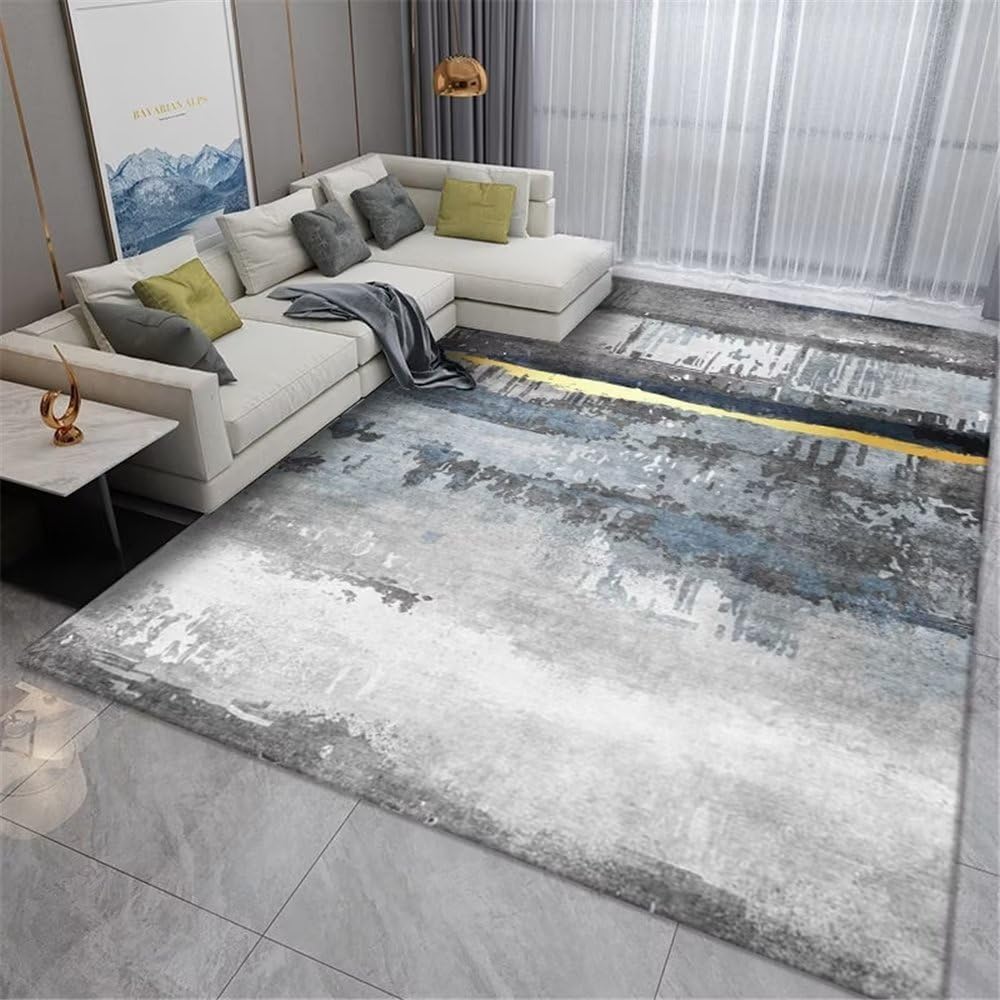 Tapis de jeux enfant doux gris 80x120cm isolant et moderne avec touches dorées