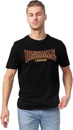 Lonsdale London Original Two Tone Flock Logo Jersey, UK Fashion tee, Slim-Fit