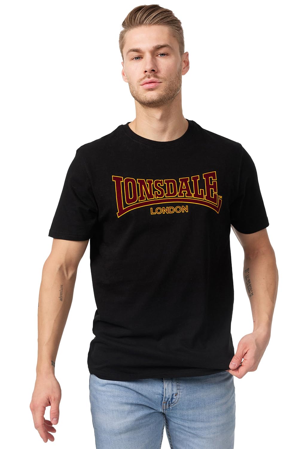 Lonsdale Men's Slim Fit Classic T-Shirt - Black, XXX-Large