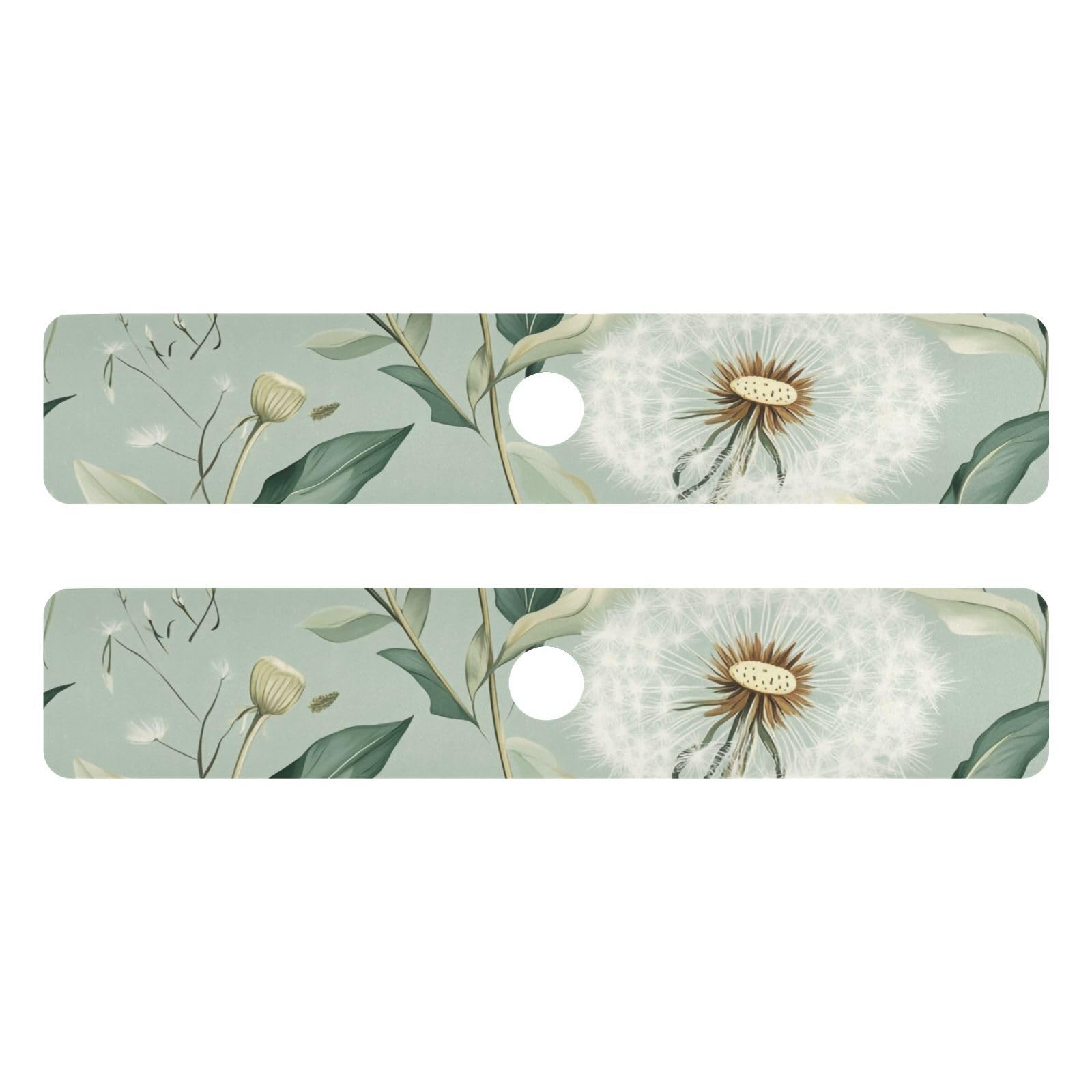 Sage Green Dandelions Kitchen Sink Splash Guard Faucet Mat Diatomite Absorbent Pad for Bathroom RV 30x5.4in 2PCS water
