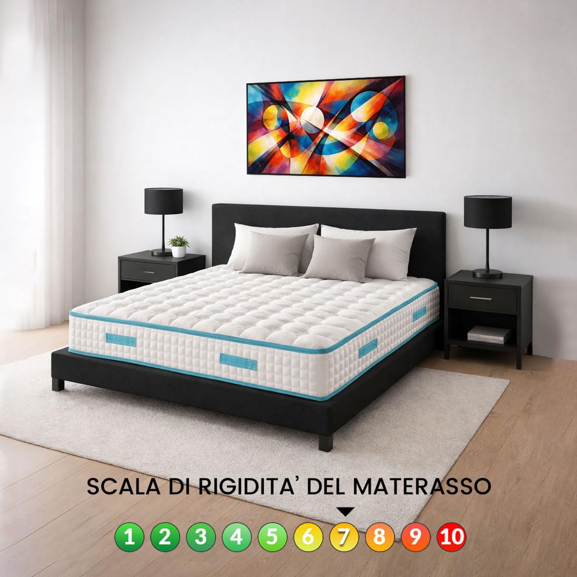 GEEMMA® Materasso Matrimoniale 160x190 Molle Insacchettate e Memory H27 – Dispositivo Medico, Doppio Lato Comfort/Semirigido, Ortopedico per Mal di Schiena, Tessuto Anallergico - HYBRID MEMORY MED PRO