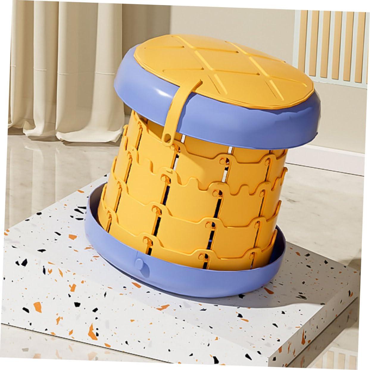 Abaodam 1 Set vasino per bambini vasino pieghevole per bambini toilette portatile per bambini vasino portatile vasino vasino ribaltabile vasino da viaggio PU Yellow