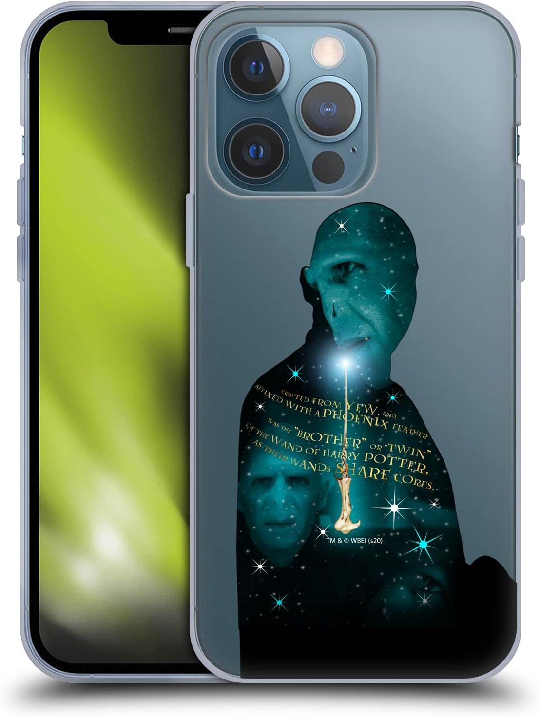 Head Case DesignsOfficially Licensed Harry Potter Voldemort Yew Wand Deathly Hallows XXXVIII Soft Gel Case Compatible with Apple iPhone 13 Pro