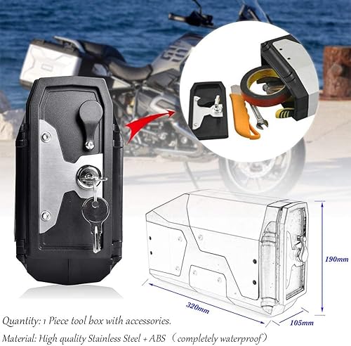 Miniatura 4 de Caja de herramientas de almacenamiento lateral para motocicleta compatible con B.M.W R1250GS, R1200GS, F750GS, F850GS funda lateral impermeable de