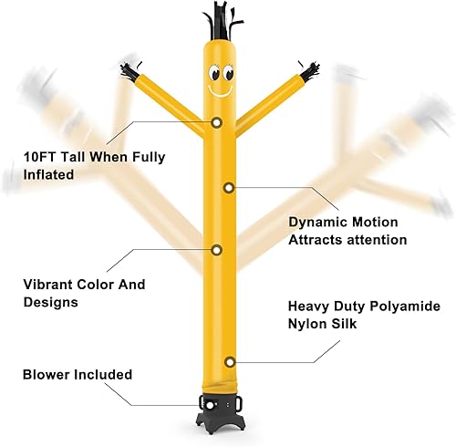 Miniatura 10 de MOUNTO Títere inflable de 10 pies para bailarín que agita el hombre para la tienda (naranja)